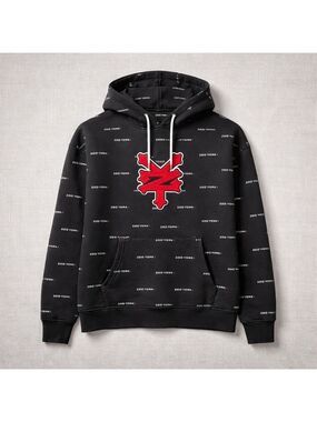 Zoo York Logo Hoodie Mens Large Black Streetwear Pullover Skate Y2K